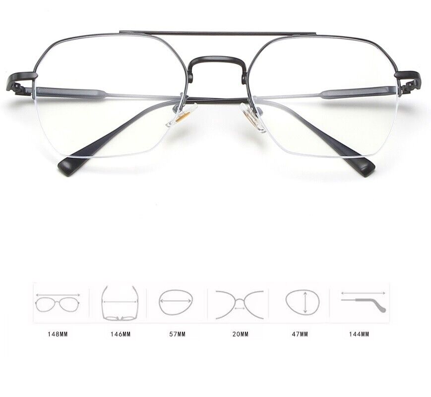 Anti Blue Light Eyeglasses Frames Semi-rimless Metal Frame Stylish Men/Women UK