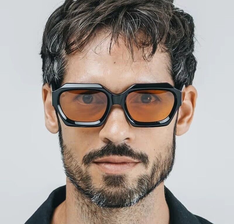 Simple Thick Frame Sunglasses Woman Polygon Euro-American Style Eyewear Glasses