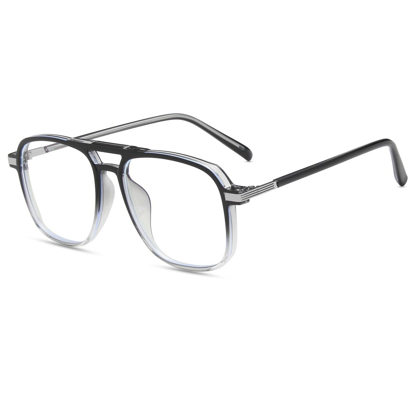 Double Bridge Square Anti-blue Light Glasses Men/Women Vintage Computer Glasses