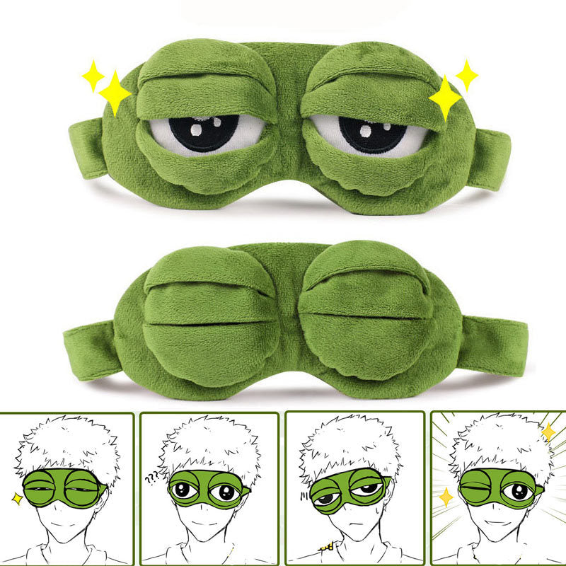 Pepe the frog Sad frog 3D Eye Mask Cover Sleeping Rest Sleep Anime Funny