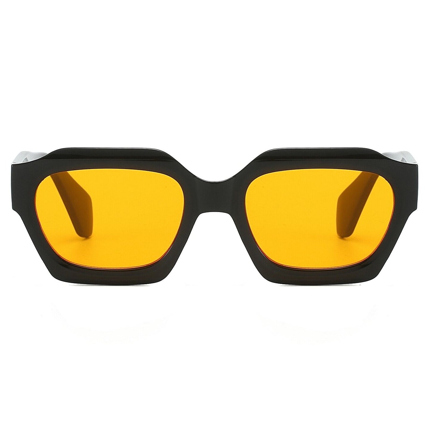 Simple Thick Frame Sunglasses Woman Polygon Euro-American Style Eyewear Glasses