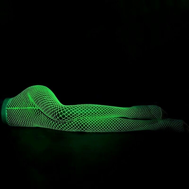 Sexy Women Luminous Fishnet Stockings High Waist Mesh Tights Glow In The Dark UK