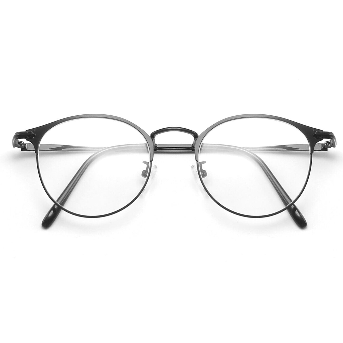 Unisex Round Metal Frame Clear lens Retro Geek Glasses
