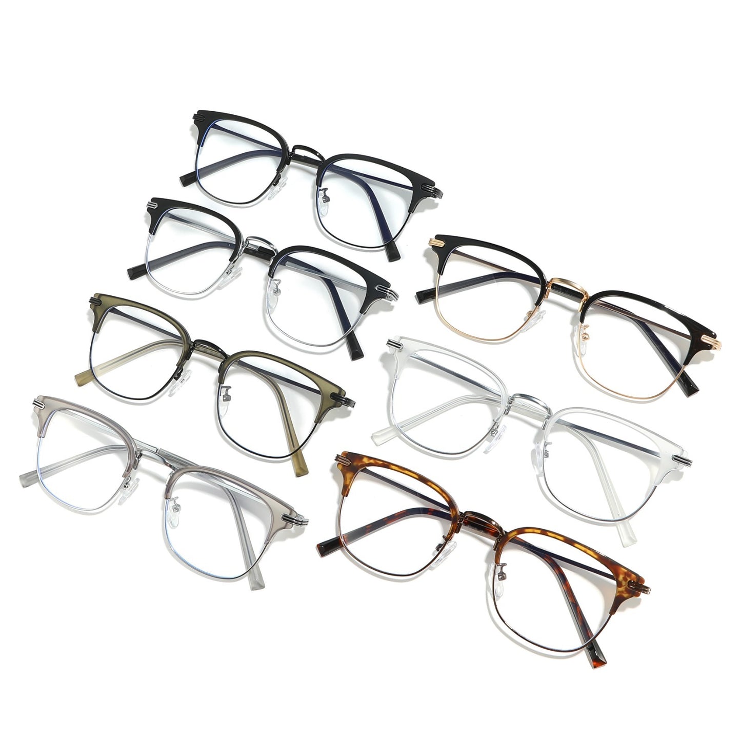 Unisex Retro Metal Square Frame Glasses – Blue Light Blocking for Work & Study