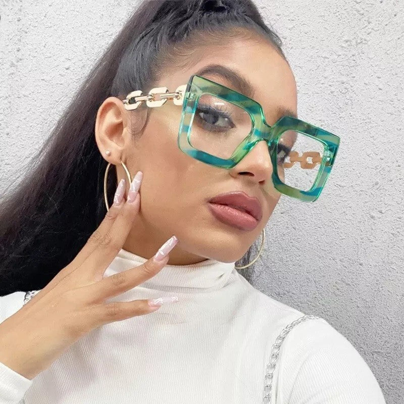 Black fashion New style Goggles Women Oversized Square Glasses Frames Men/Women