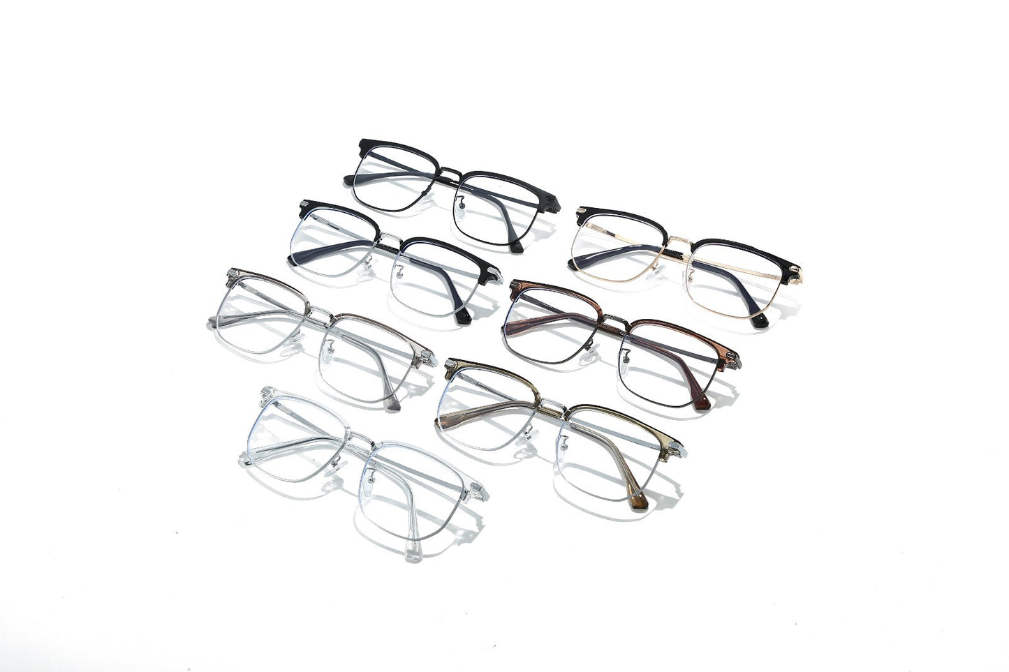 Unisex Classic Metal Square Glasses Anti Blue Light Lenses for Screen Protection