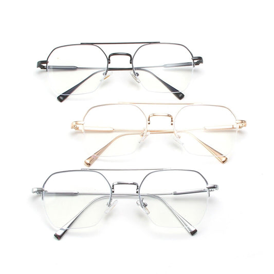 Anti Blue Light Eyeglasses Frames Semi-rimless Metal Frame Stylish Men/Women UK