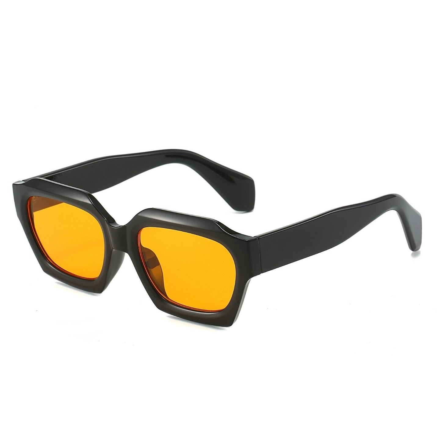 Simple Thick Frame Sunglasses Woman Polygon Euro-American Style Eyewear Glasses