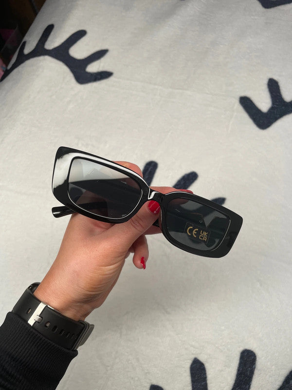 Vintage Sunglasses Frames For Women Rectangle Full Rim Small Wide Square Eyewear
