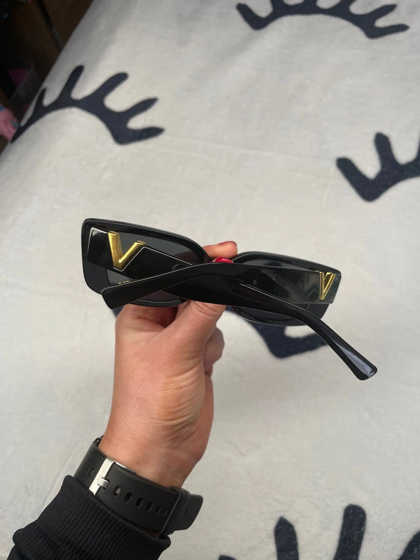 Vintage Sunglasses Frames For Women Rectangle Full Rim Small Wide Square Eyewear