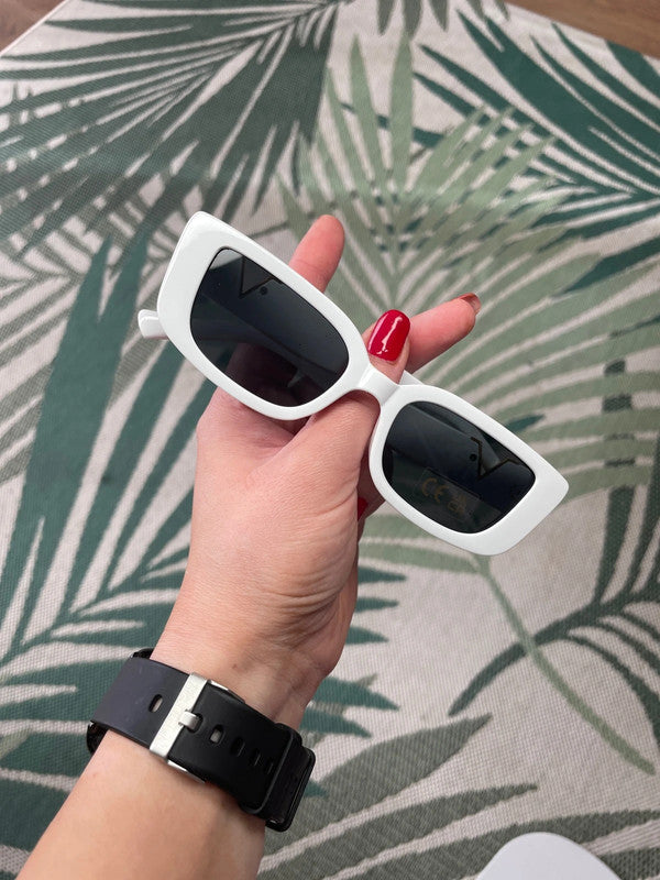 Vintage Sunglasses Frames For Women Rectangle Full Rim Small Wide Square Eyewear