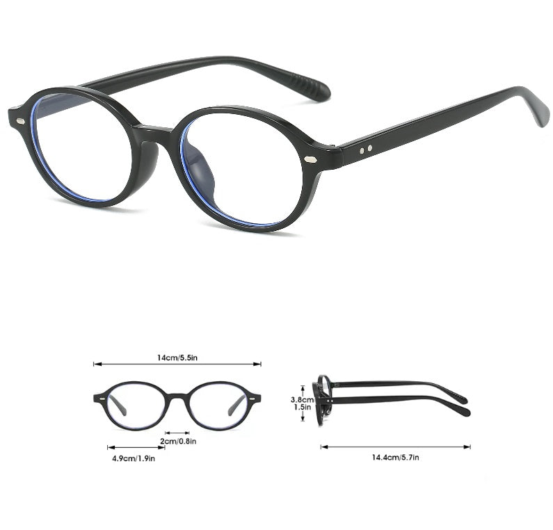 Fashion Small Oval Glasses for Women Men Slim Oval Frames 90s Retro Shades