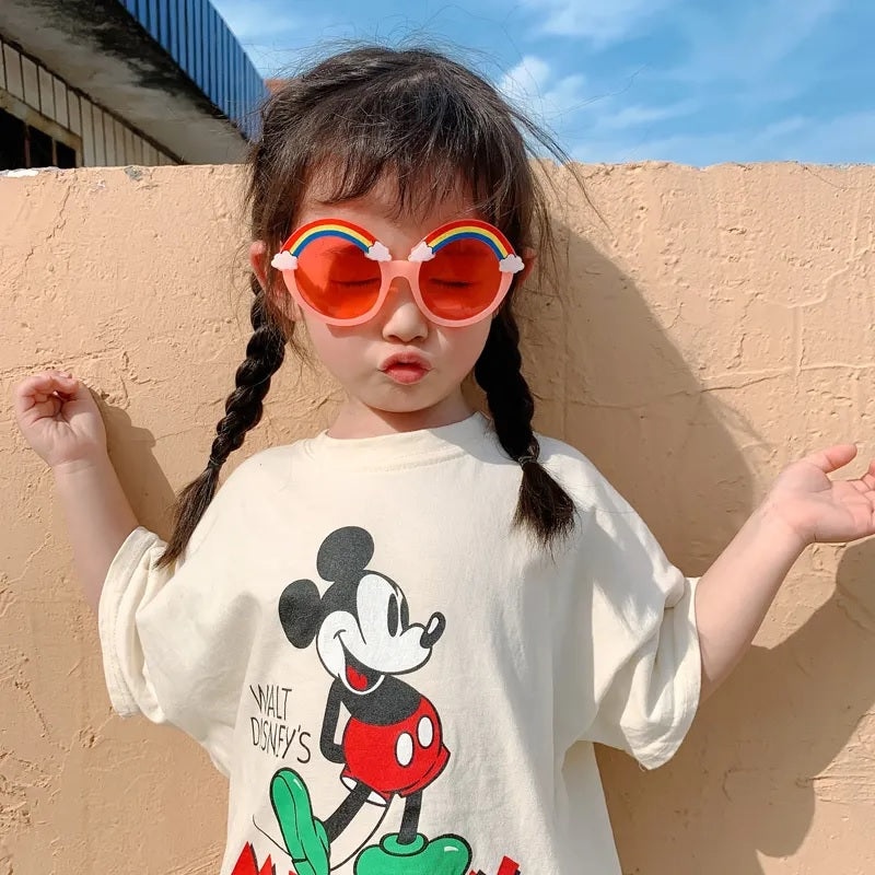 Kids Sunglasses Round Frame Sunglasses Rainbow Sunglasses UV 400 Protection
