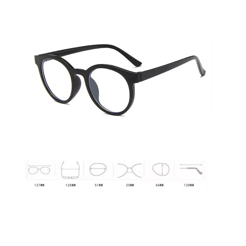 Fashion Vintage Round Single Focus Unisex PC Frame Lightweight Kids Glasses