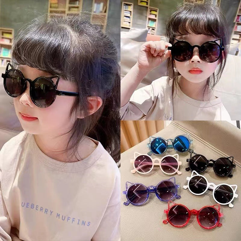 Children Kids Sunglasses Cute Cat Ears Shades Sun Glasses UV400 Driver Goggles