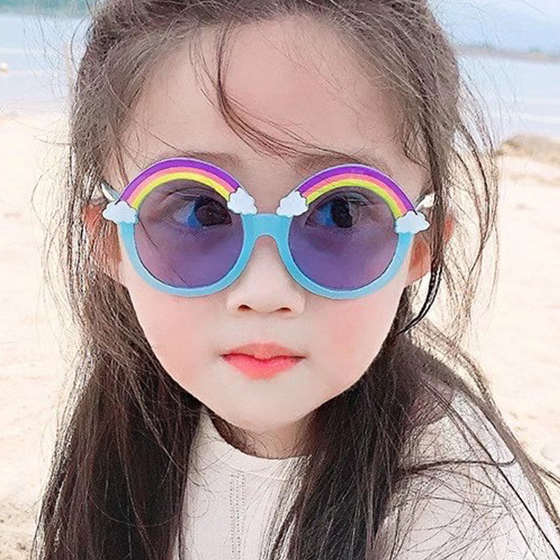 Kids Sunglasses Round Frame Sunglasses Rainbow Sunglasses UV 400 Protection