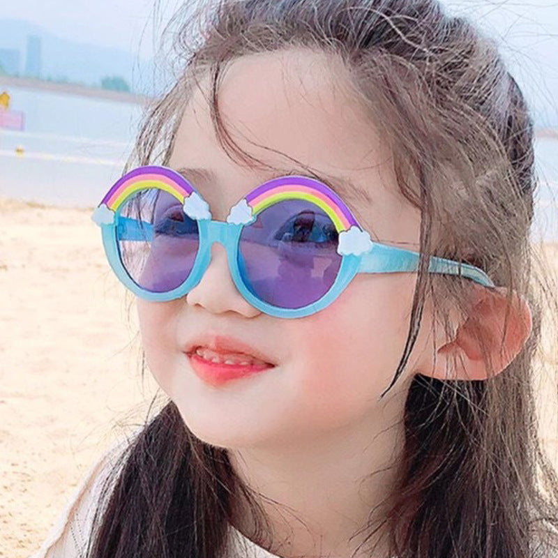 Kids Sunglasses Round Frame Sunglasses Rainbow Sunglasses UV 400 Protection