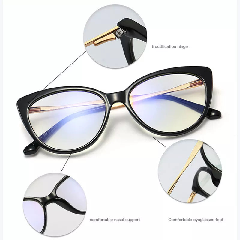 High Quality Retro Vintage Cat Eye Glasses Anti Blue Light Blocking Eyeglasses