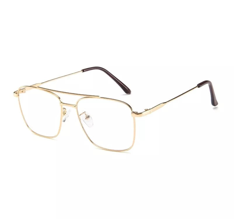Unisex Large Clear Lens Metal Frame Vintage Retro 80s 70s Fashion Glasses