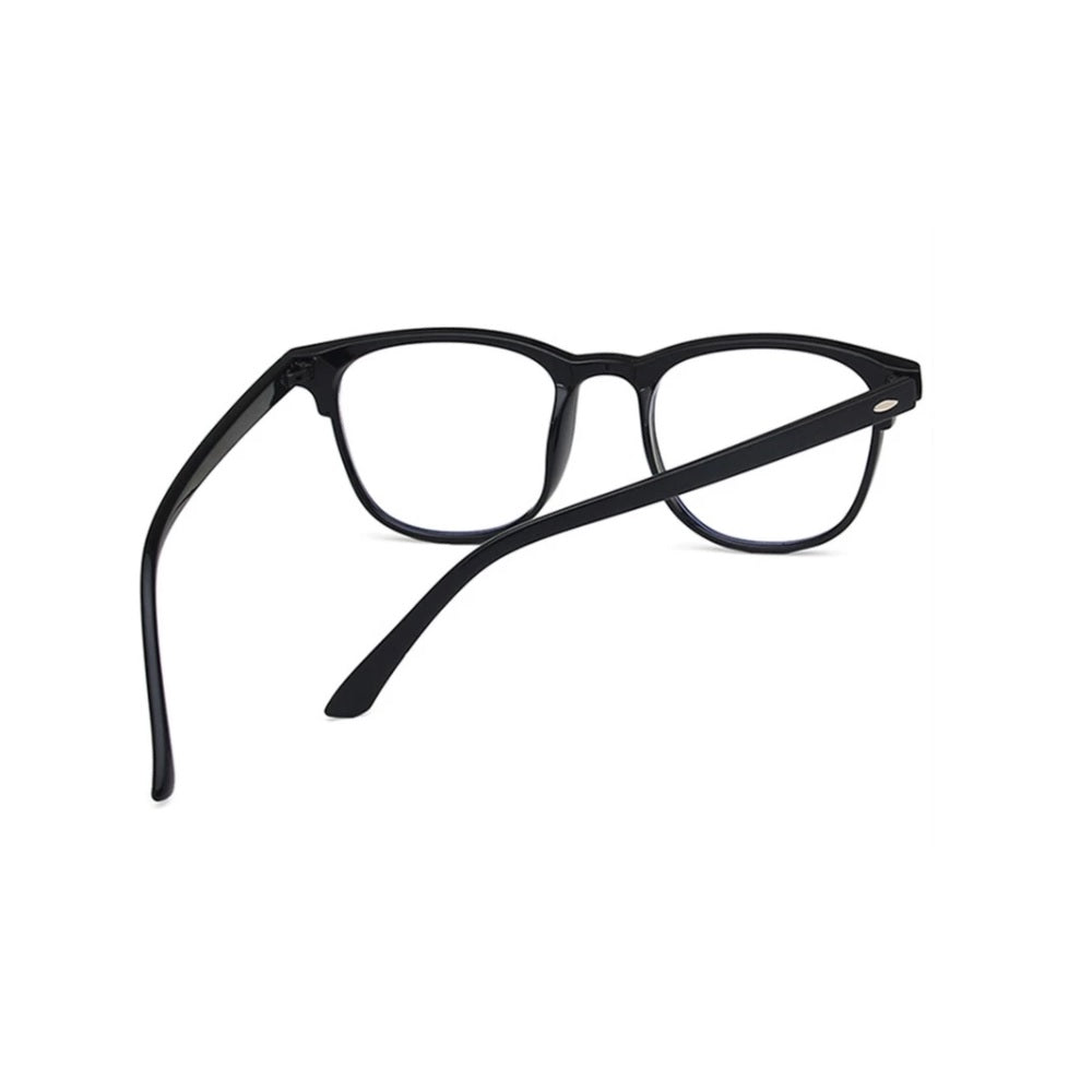 Black Vintage Retro Black Frame Clear Lens Geek Nerd Glasses Classic and Stylish For Men/Women UK