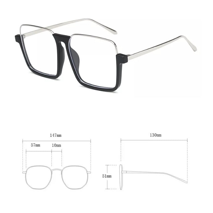 Oversized Half Frame Square Blue Light Blocking Classic and Stylish Computer Glasses Mens/ Womens