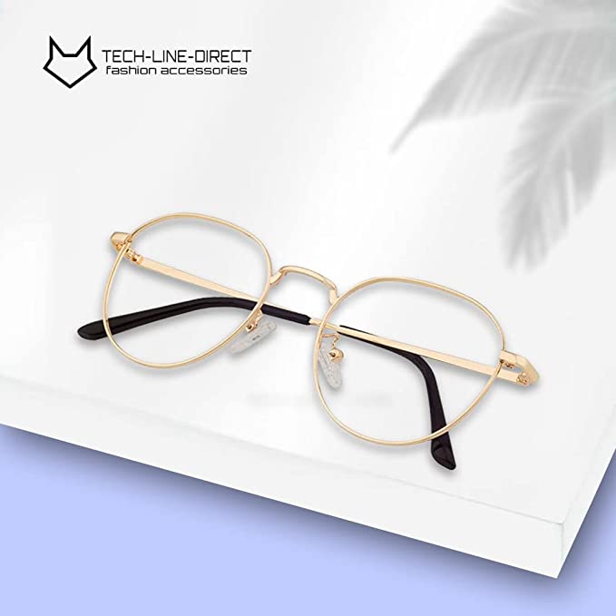 Metal Light Eyewear Oval Glasses PC Oversized Flat Glasses Womens/Mens