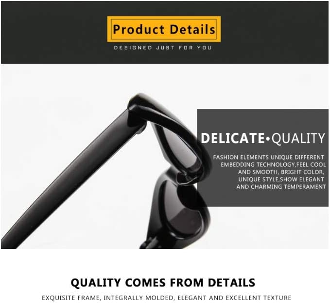 Small Slim Narrow Cat Eye Thin Lightweight Oval Womens/Mens Sunglasses 90's Retro Flat Lens UV400