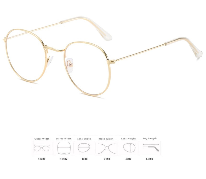 Sunglasses Women Round Glasses Metal Small Frame Eyeglasses