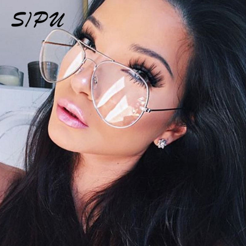 Aviation Metal Frame Anti-Blue light filter Glasses Optics Classic and Stylish Eyeglasses Transparent Clear Lens Eyeglasses