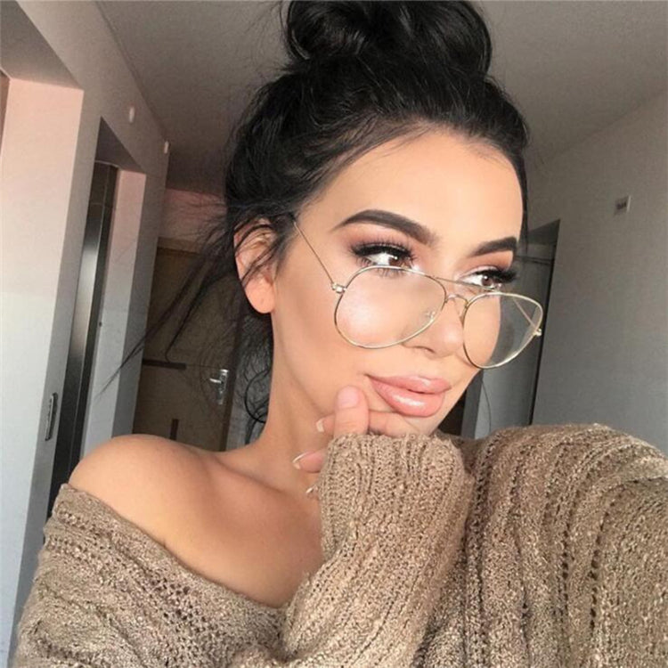 Aviation Metal Frame Anti-Blue light filter Glasses Optics Classic and Stylish Eyeglasses Transparent Clear Lens Eyeglasses