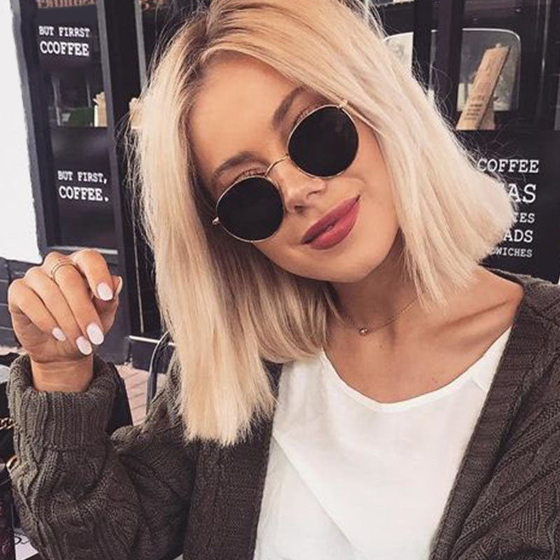 Sunglasses Women Round Glasses Metal Small Frame Eyeglasses