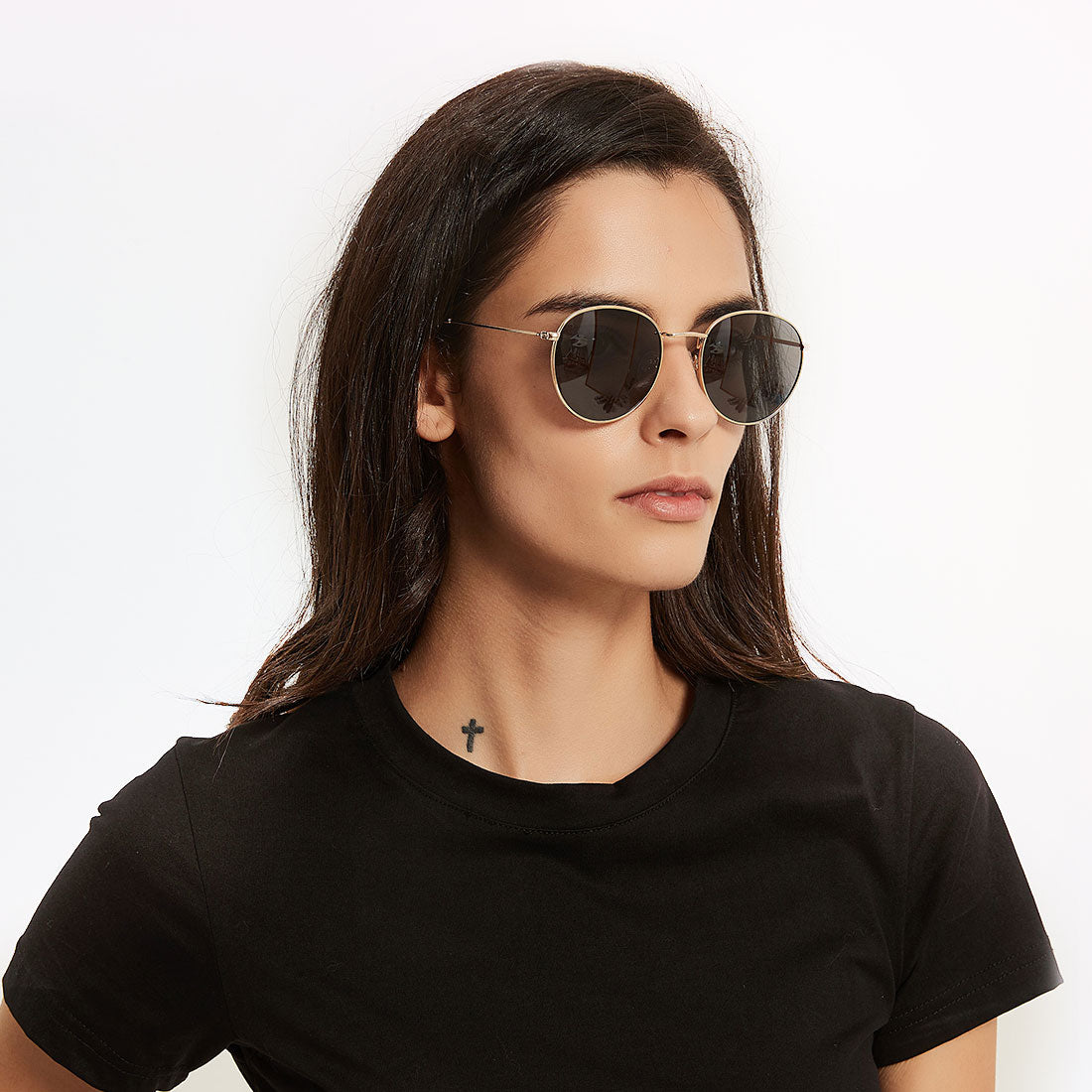 Sunglasses Women Round Glasses Metal Small Frame Eyeglasses