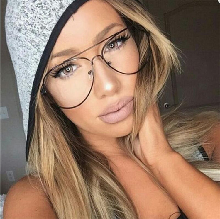 Aviation Metal Frame Anti-Blue light filter Glasses Optics Classic and Stylish Eyeglasses Transparent Clear Lens Eyeglasses