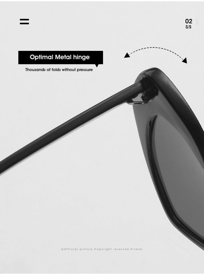 Black Retro Love Heart Shape Sunglasses Oversized Cat Eye Girls