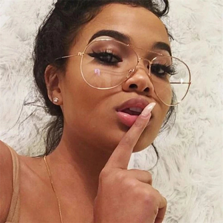 Aviation Metal Frame Anti-Blue light filter Glasses Optics Classic and Stylish Eyeglasses Transparent Clear Lens Eyeglasses