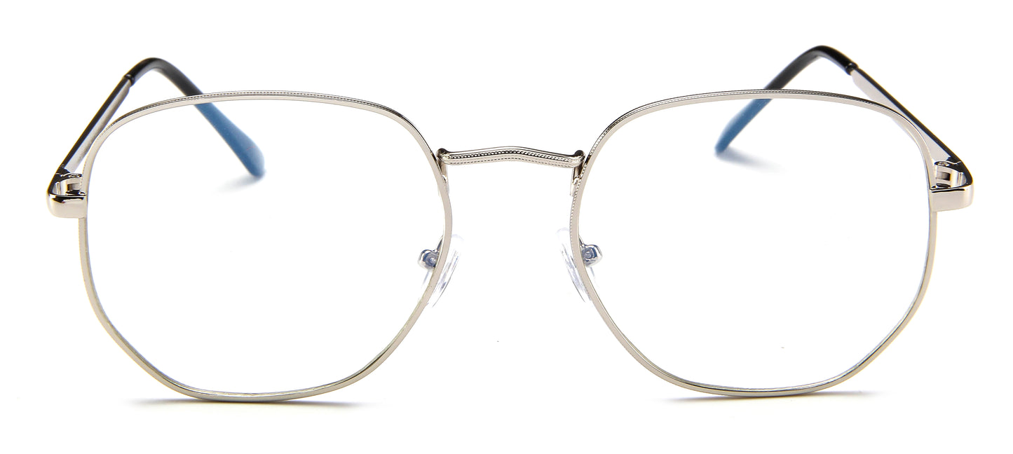 Metal Light Eyewear Oval Glasses PC Oversized Flat Glasses Womens/Mens