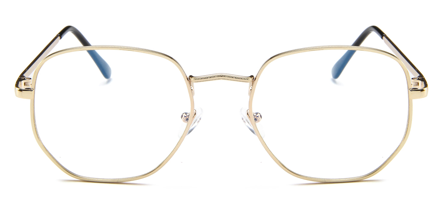 Metal Light Eyewear Oval Glasses PC Oversized Flat Glasses Womens/Mens