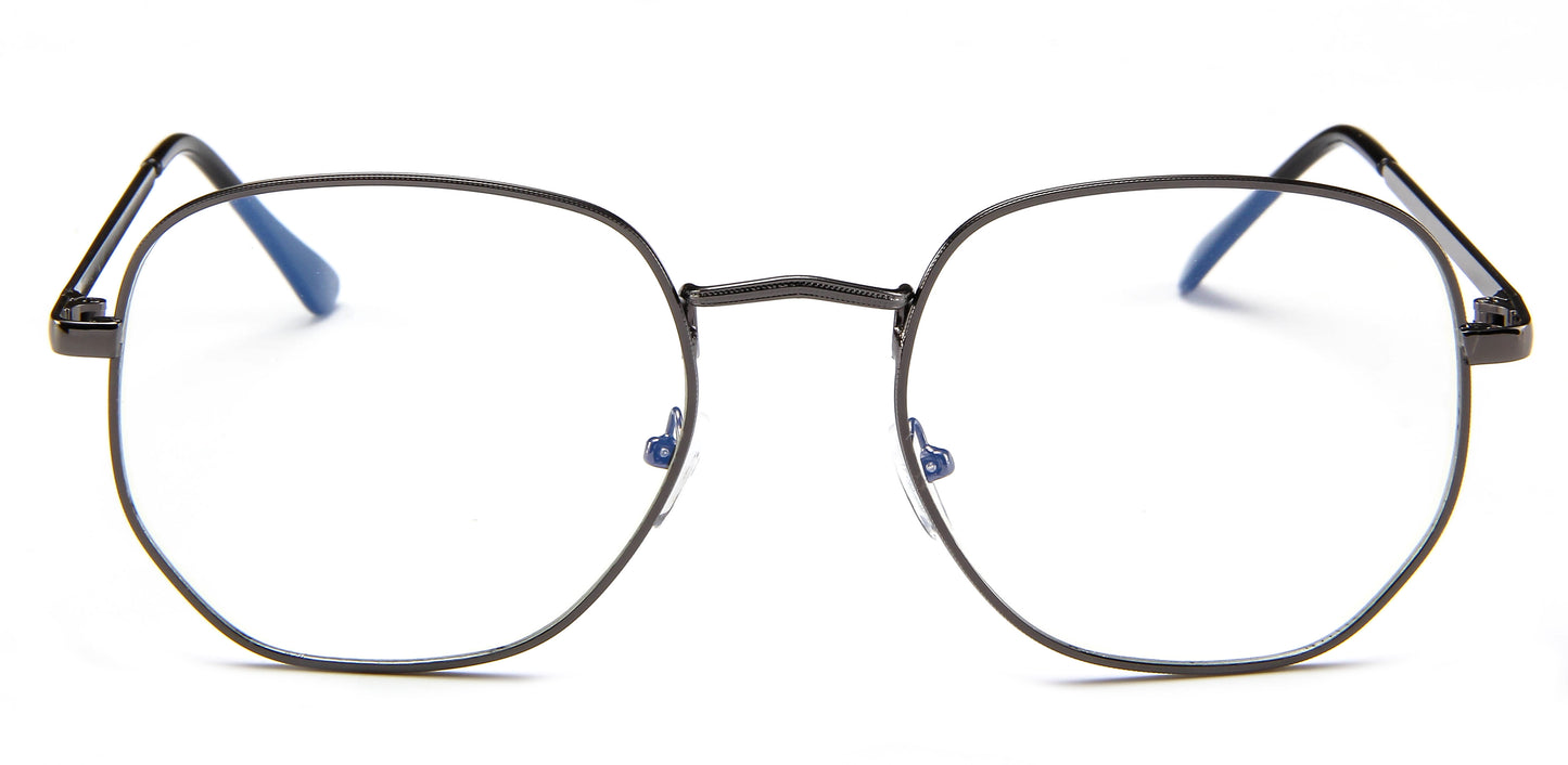 Metal Light Eyewear Oval Glasses PC Oversized Flat Glasses Womens/Mens
