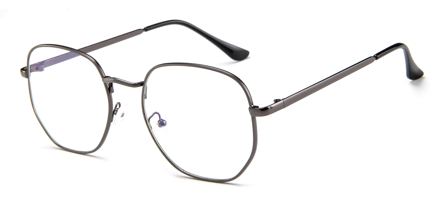 Metal Light Eyewear Oval Glasses PC Oversized Flat Glasses Womens/Mens