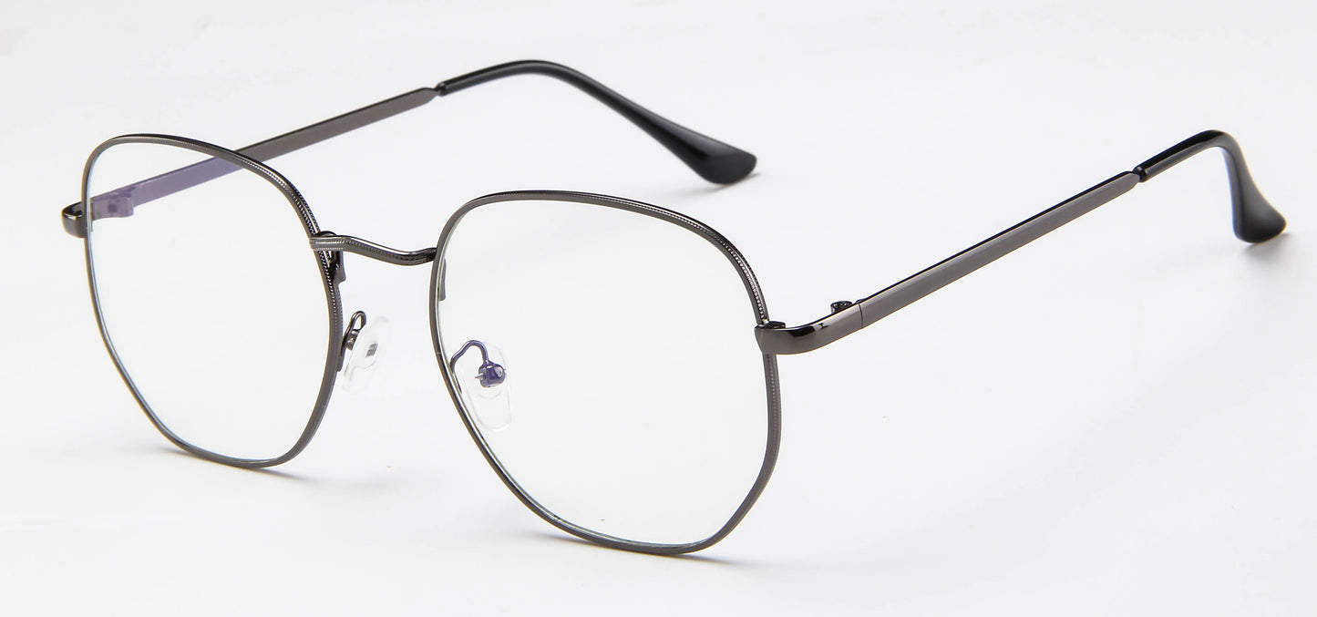 Metal Light Eyewear Oval Glasses PC Oversized Flat Glasses Womens/Mens