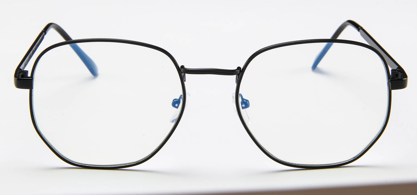 Metal Light Eyewear Oval Glasses PC Oversized Flat Glasses Womens/Mens