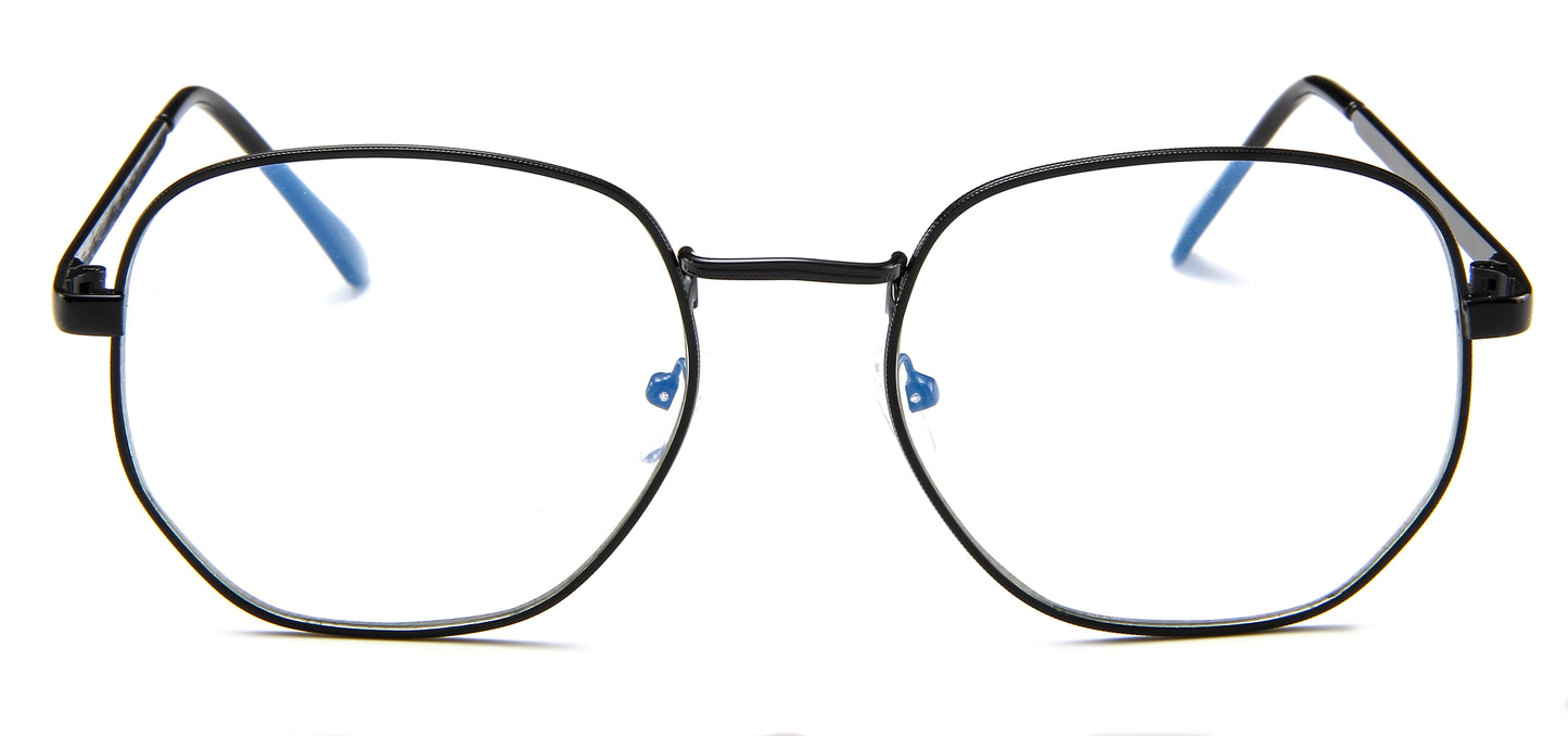 Metal Light Eyewear Oval Glasses PC Oversized Flat Glasses Womens/Mens