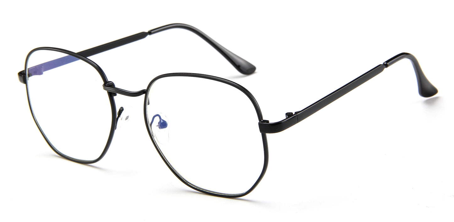 Metal Light Eyewear Oval Glasses PC Oversized Flat Glasses Womens/Mens