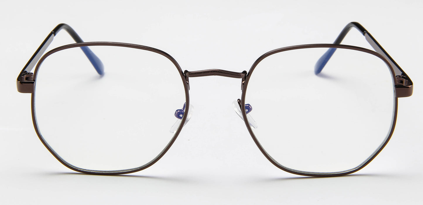 Metal Light Eyewear Oval Glasses PC Oversized Flat Glasses Womens/Mens