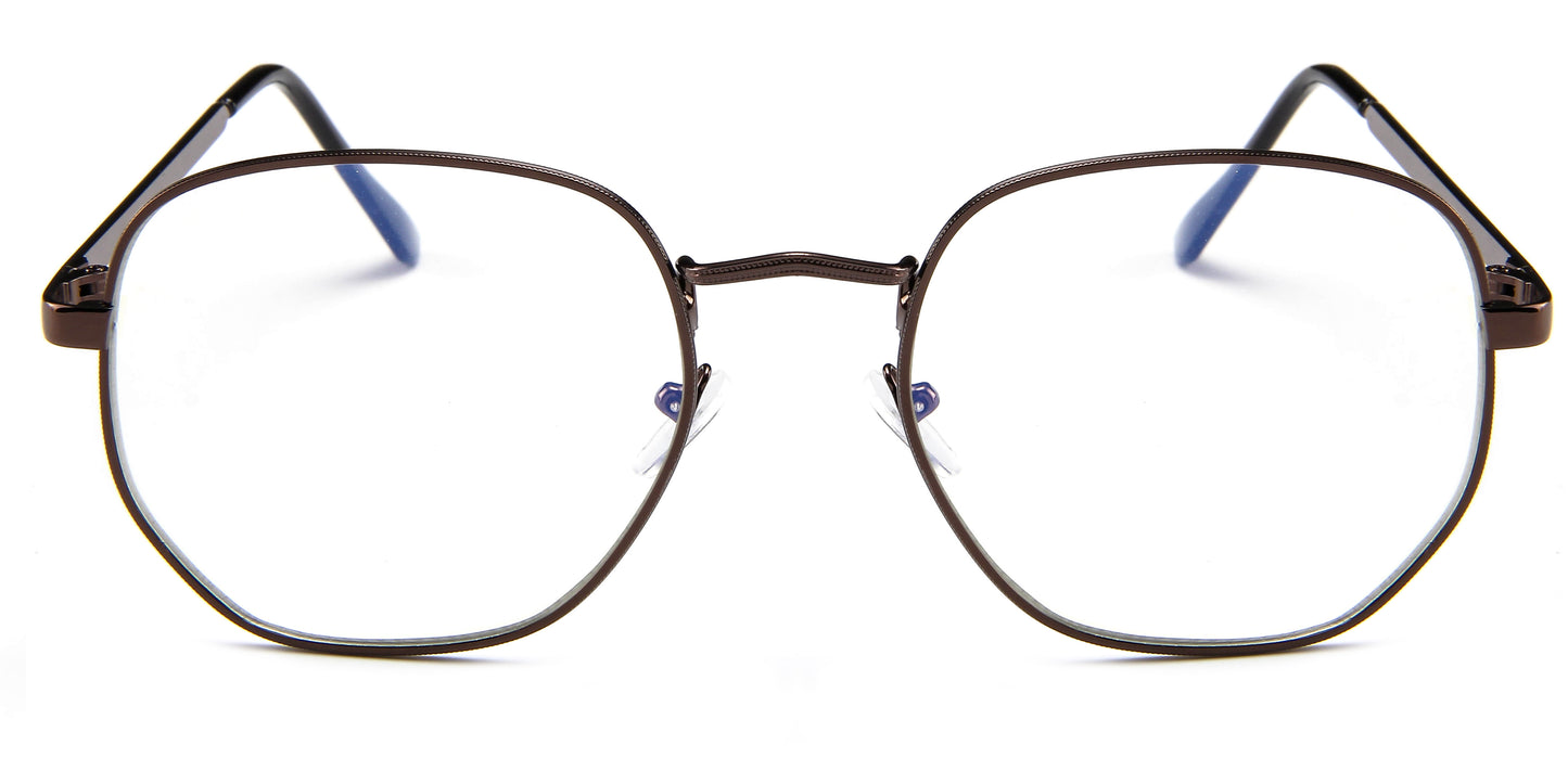 Metal Light Eyewear Oval Glasses PC Oversized Flat Glasses Womens/Mens