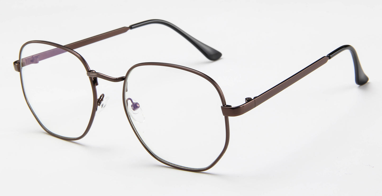 Metal Light Eyewear Oval Glasses PC Oversized Flat Glasses Womens/Mens