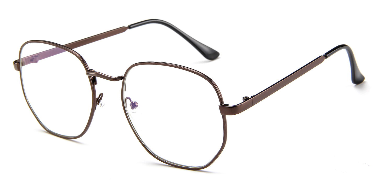 Metal Light Eyewear Oval Glasses PC Oversized Flat Glasses Womens/Mens