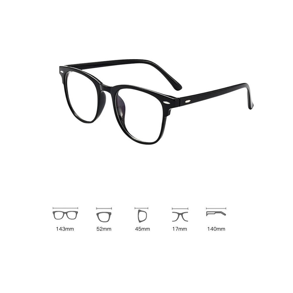 Black Vintage Retro Black Frame Clear Lens Geek Nerd Glasses Classic and Stylish For Men/Women UK