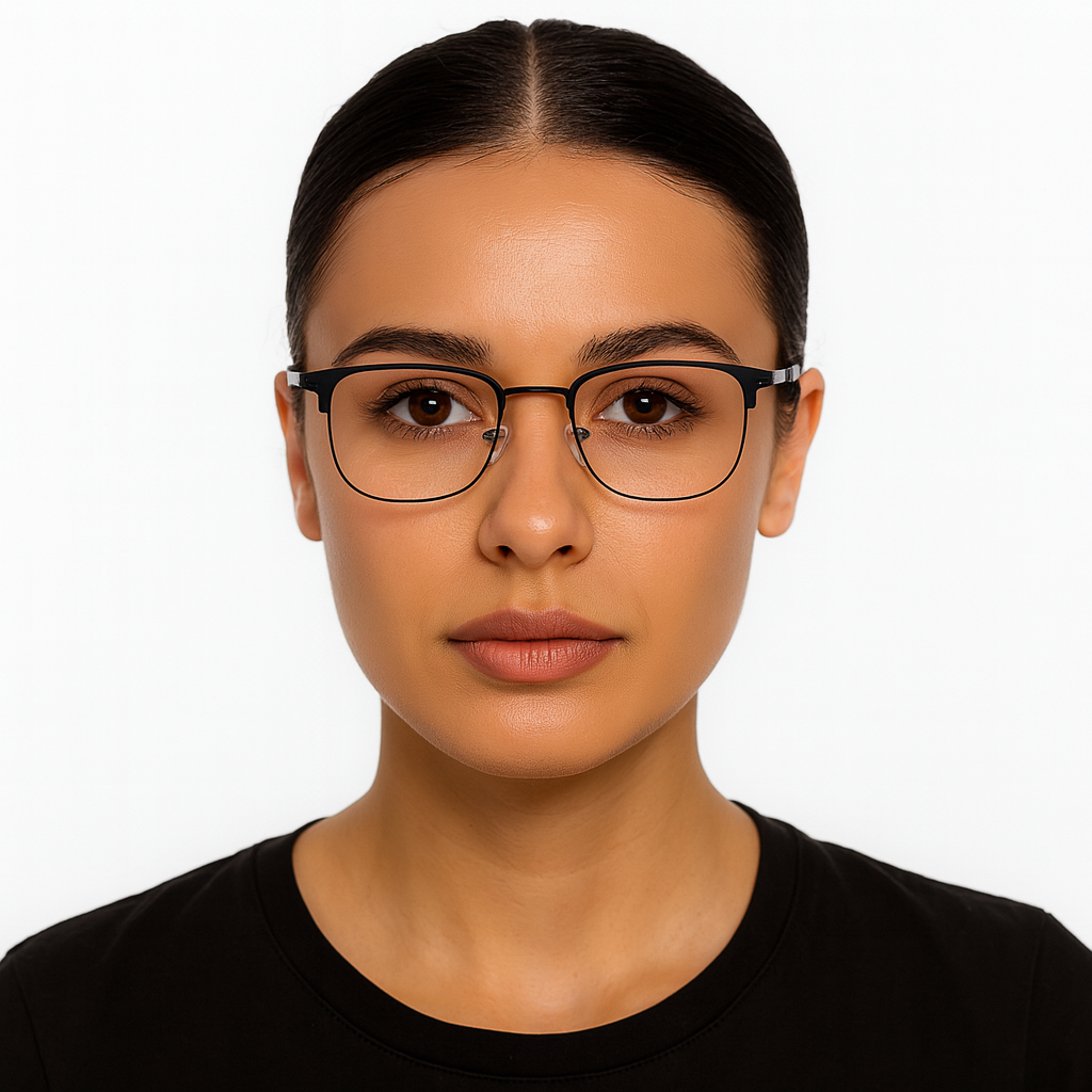 Unisex Classic Metal Square Glasses Anti Blue Light Lenses for Screen Protection