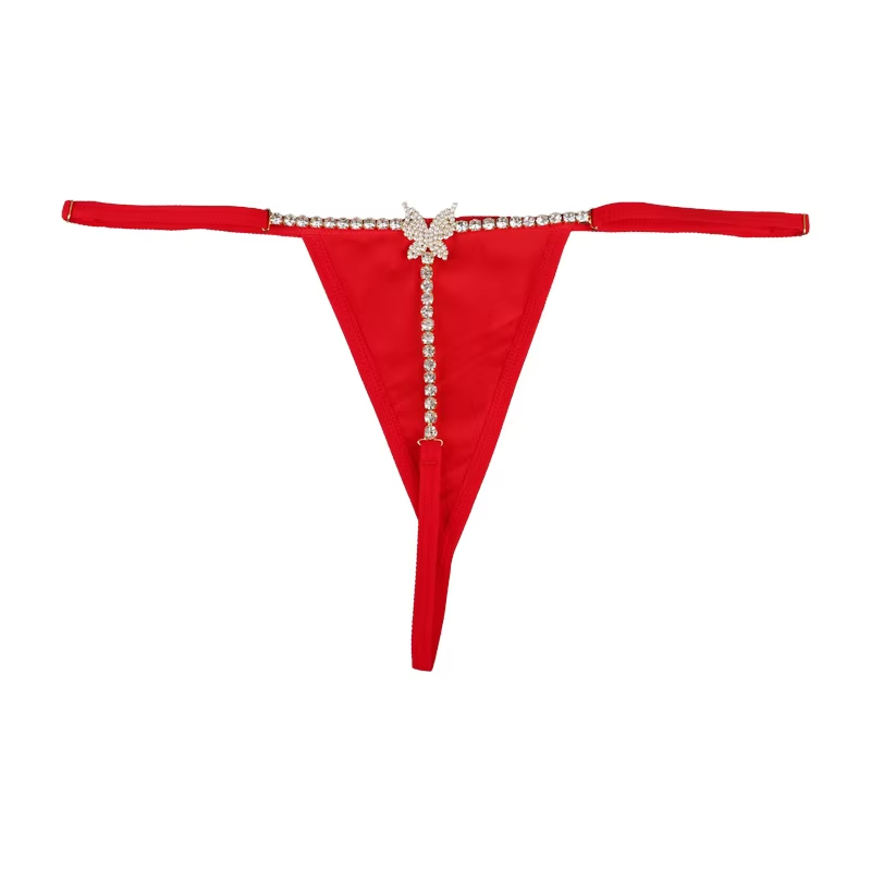 Women Chain Thong Sexy Panties Rhinestone Crystal Body Waist Jewelry